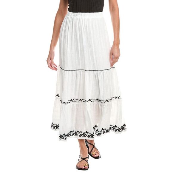 Max Studio Dresses & Skirts - Max Studio Womens  Embroidered Tiered Maxi Skirt, White